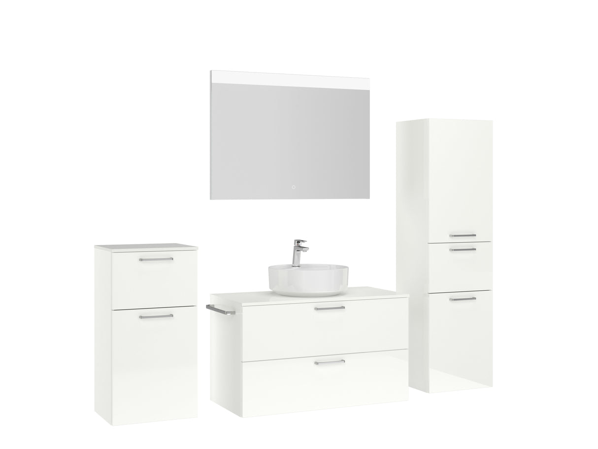 "Ronda" Badmöbel Set mit Flächenspiegel 100 cm