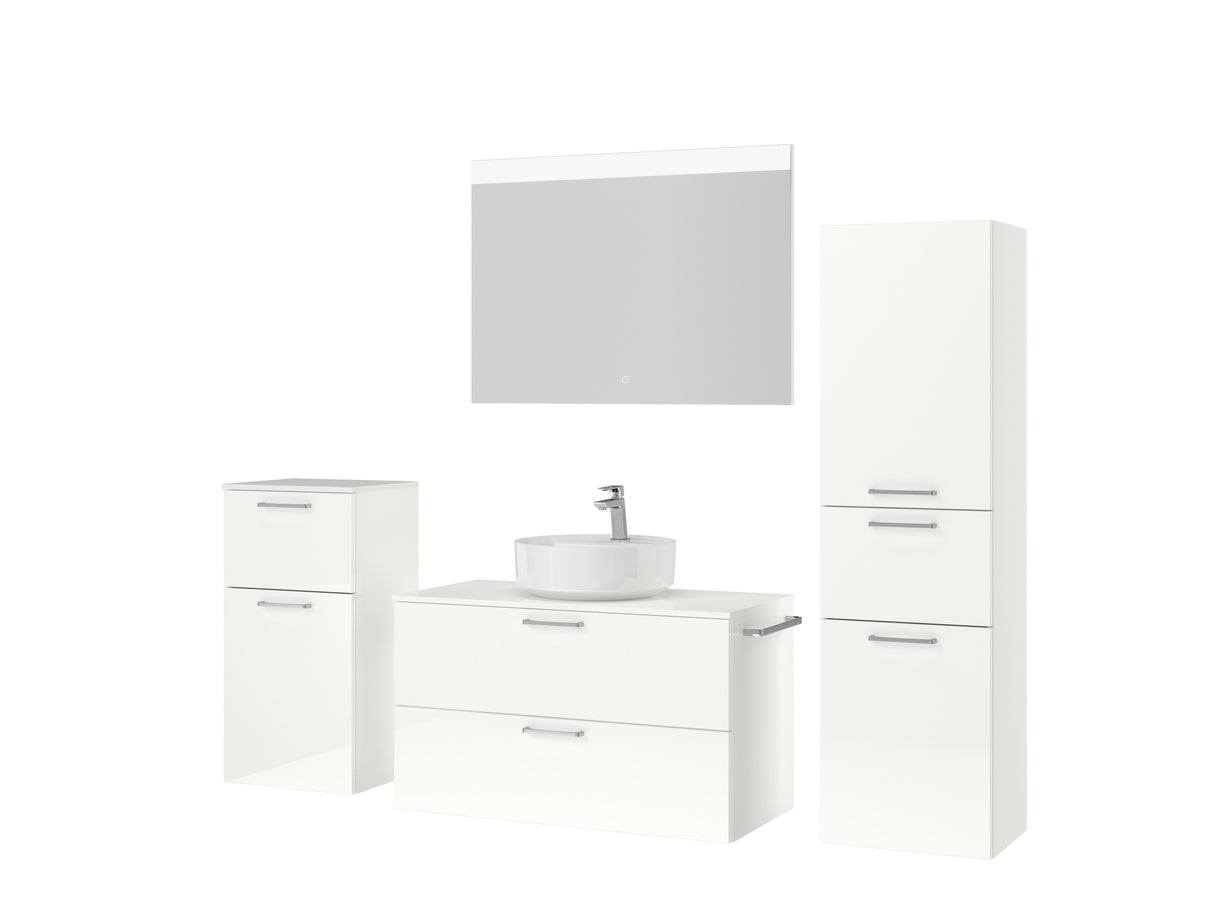 "Ronda" Badmöbel Set mit Flächenspiegel 100 cm
