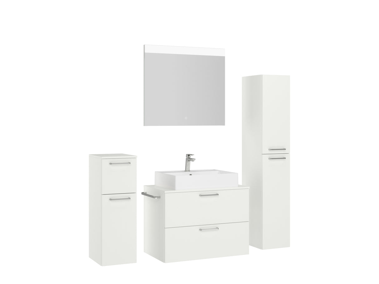 "Paris" Badmöbel Set mit Flächenspiegel 80 cm