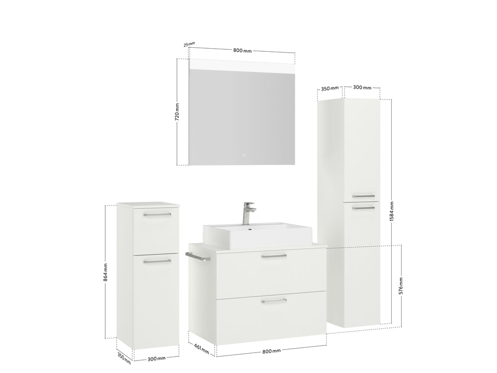 "Paris" Waschtisch Set 80 cm