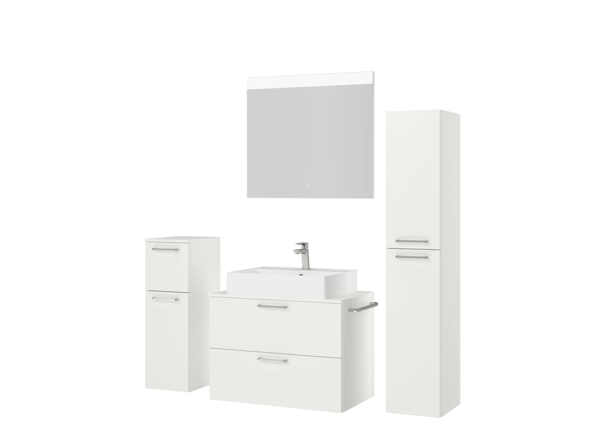 "Paris" Badmöbel Set mit Flächenspiegel 80 cm