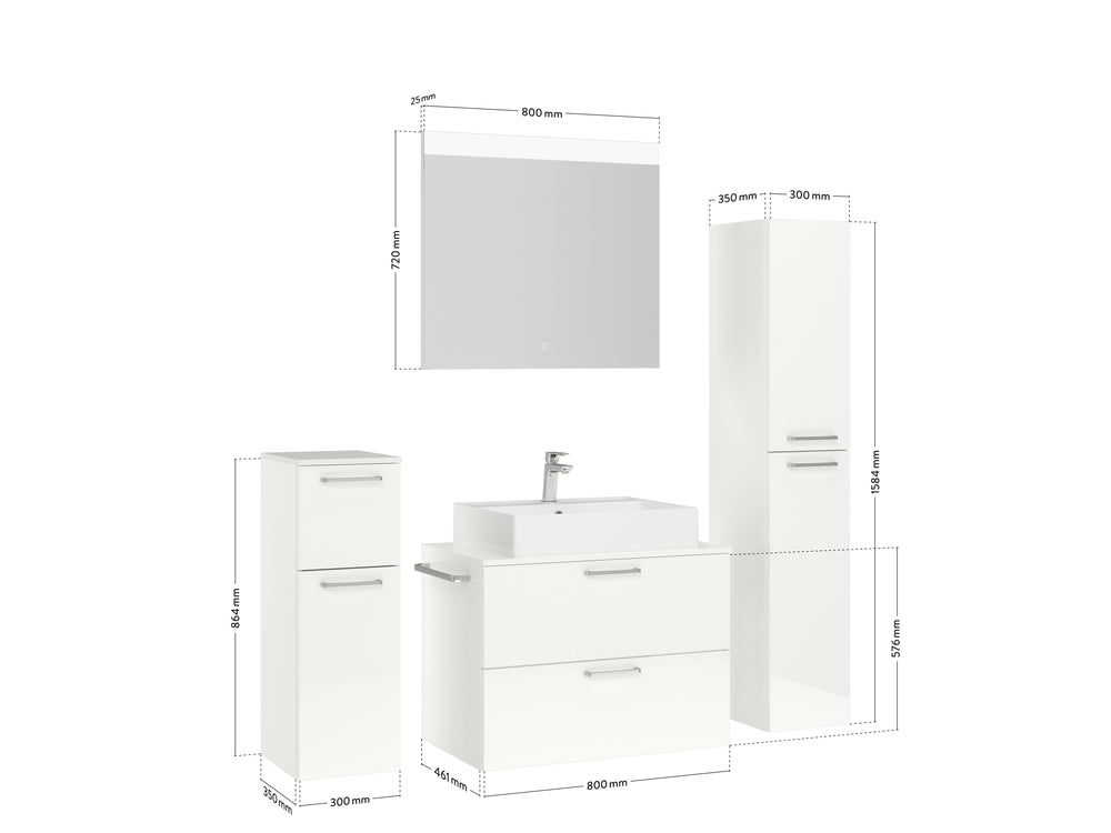 "Paris" Waschtisch Set 80 cm