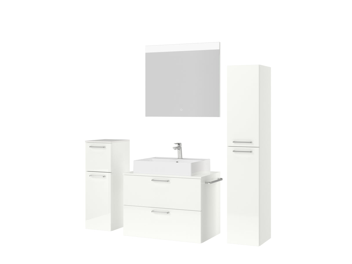 "Paris" Badmöbel Set mit Flächenspiegel 80 cm