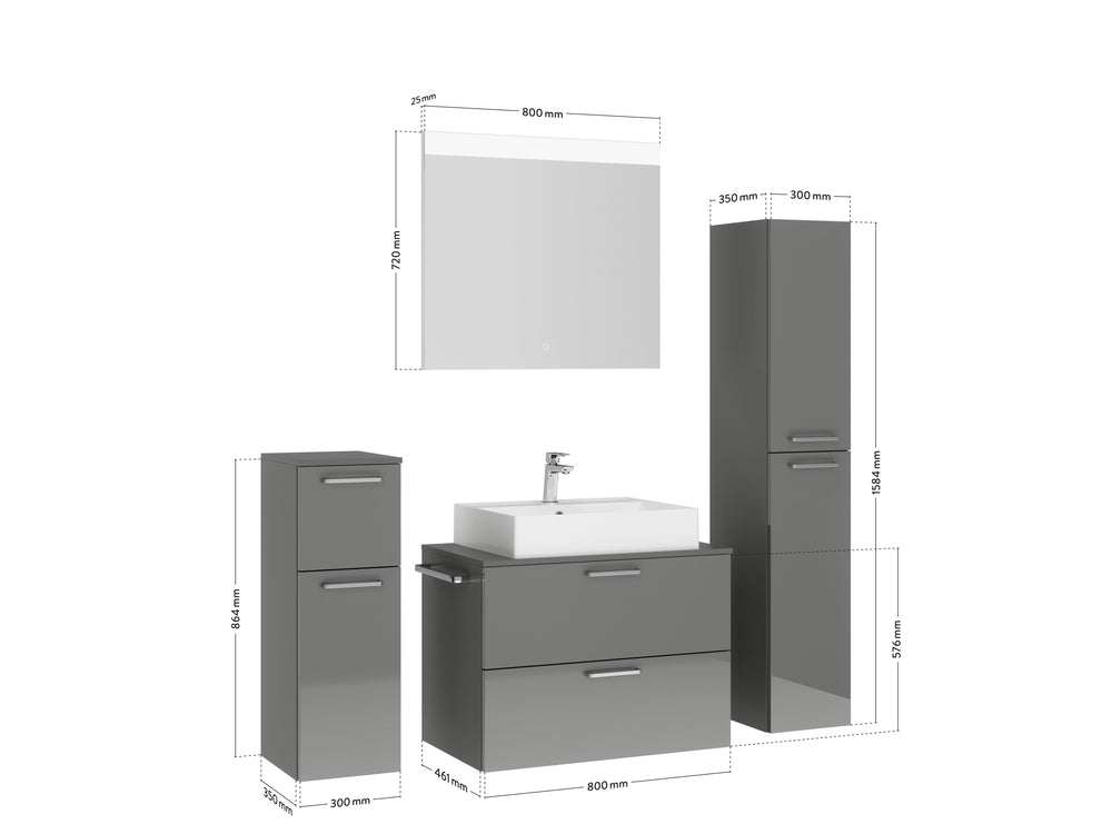 "Paris" Waschtisch Set 80 cm