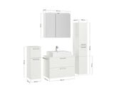 "Paris" Badmöbel Set mit Spiegelschrank 80 cm