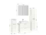 "Paris" Badmöbel Set mit Spiegelschrank 80 cm