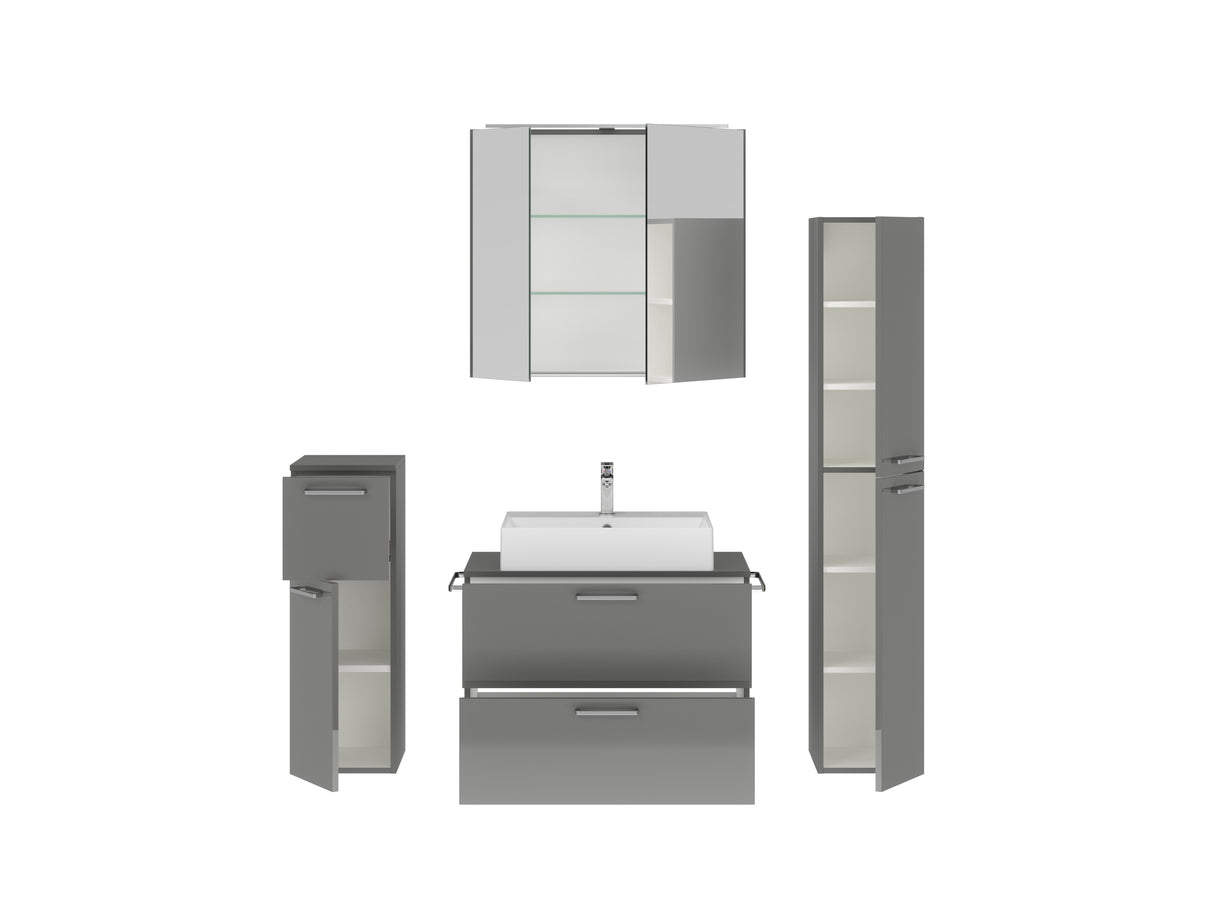"Paris" Badmöbel Set mit Spiegelschrank 80 cm