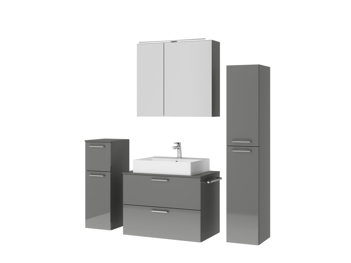 "Paris" Badmöbel Set mit Spiegelschrank 80 cm