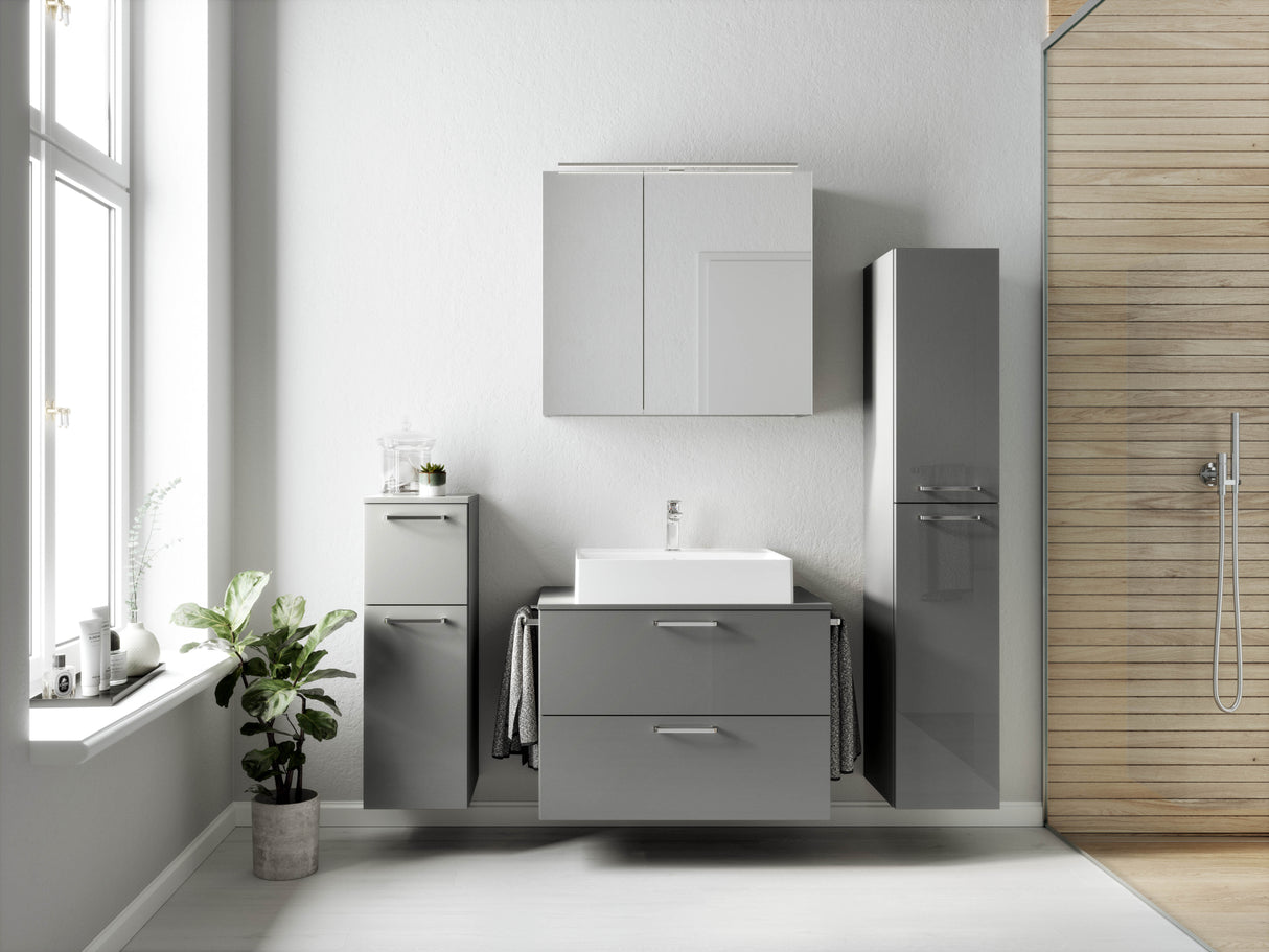 "Paris" Badmöbel Set mit Spiegelschrank 80 cm