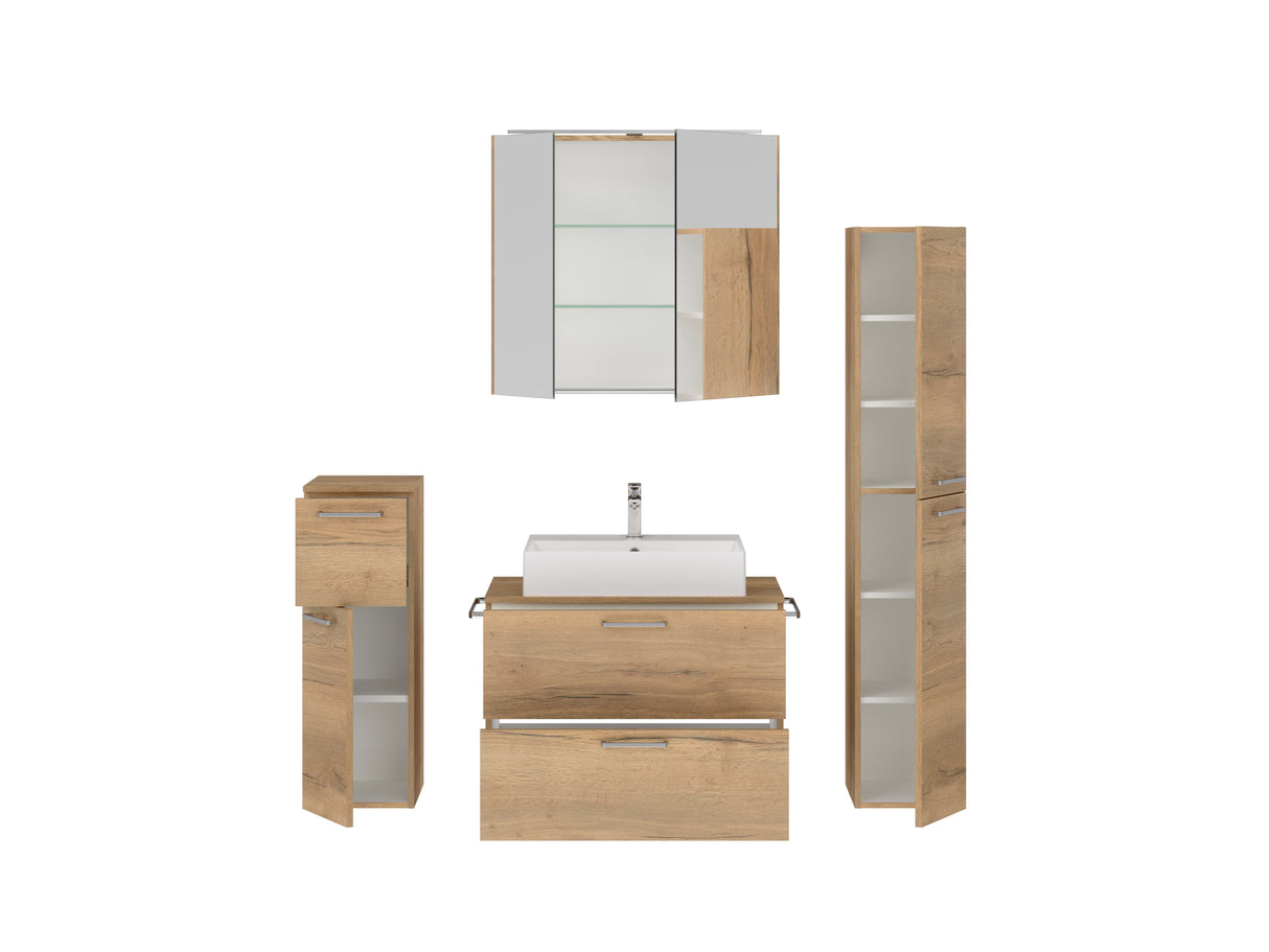"Paris" Badmöbel Set mit Spiegelschrank 80 cm