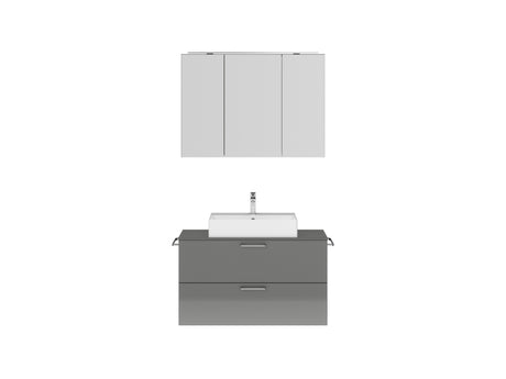 "Paris" Badmöbel Set mit Spiegelschrank 100 cm