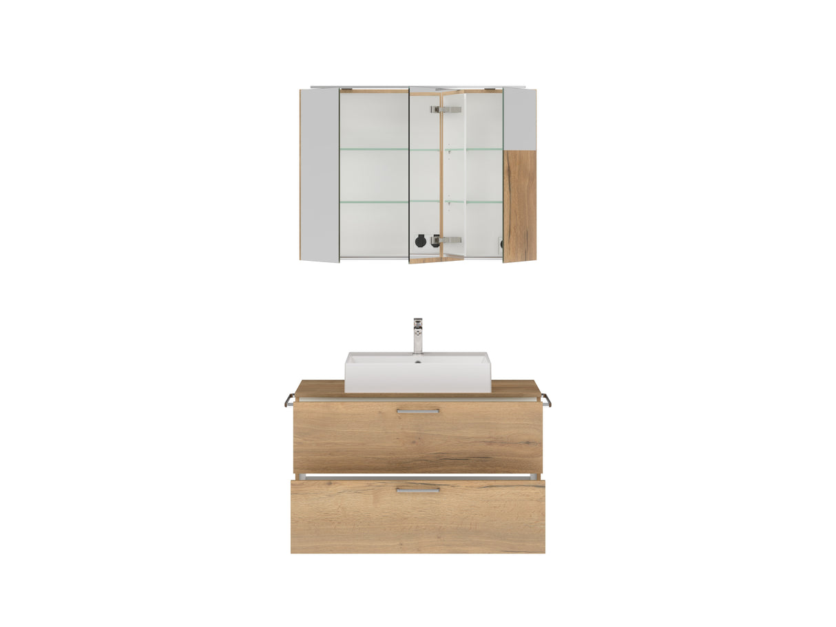 "Paris" Badmöbel Set mit Spiegelschrank 100 cm