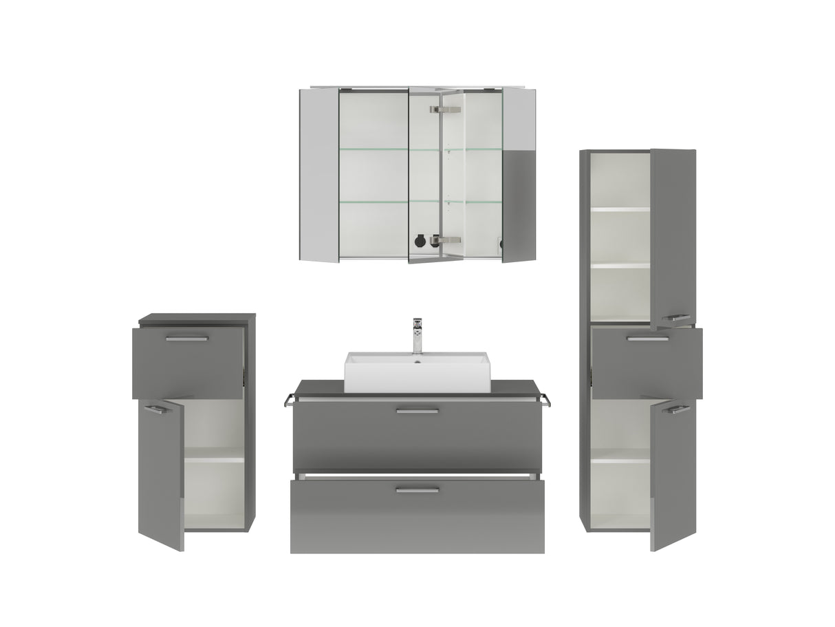 "Paris" Badmöbel Set mit Spiegelschrank 100 cm