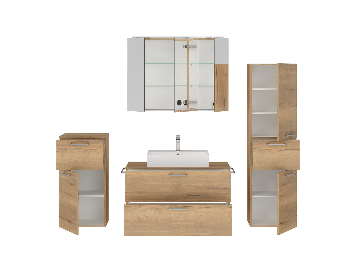 "Paris" Badmöbel Set mit Spiegelschrank 100 cm