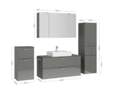 "Paris" Badmöbel Set mit Spiegelschrank 120 cm
