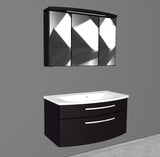 "Speed" bathroom blocks with mineral cast washbasin in several widths, colors and mirror cabinets