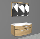 "Speed" bathroom blocks with mineral cast washbasin in several widths, colors and mirror cabinets
