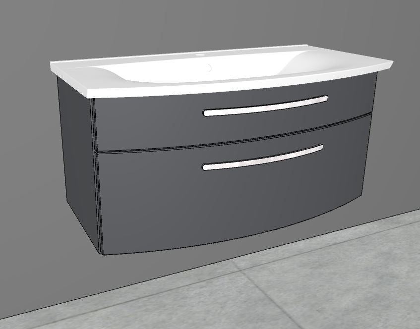 "Speed" Keramik Waschtisch weiss & WT-Unterschrank 60, 80, 100, 120 cm
