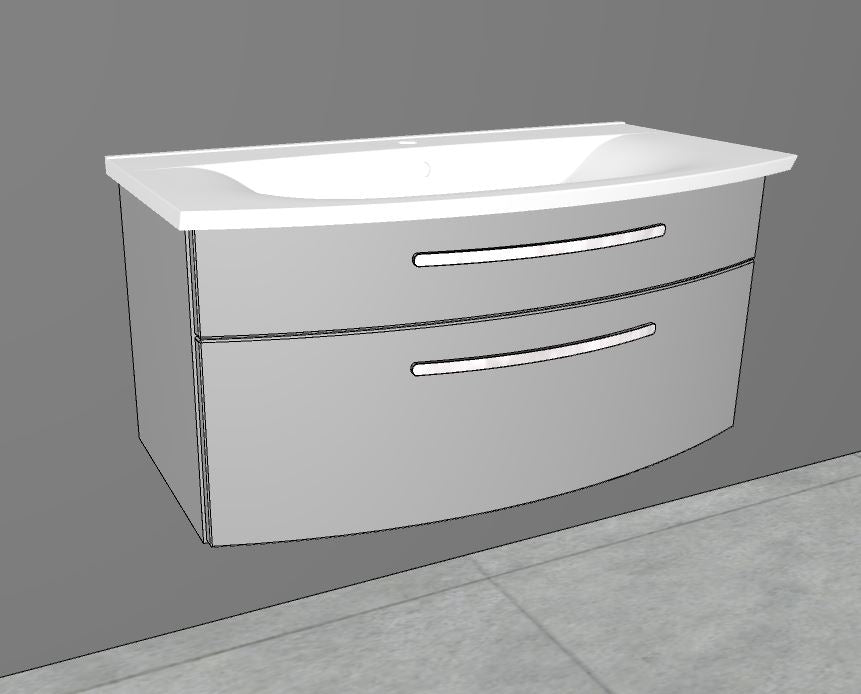 "Speed" Keramik Waschtisch weiss & WT-Unterschrank 60, 80, 100, 120 cm