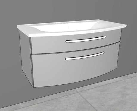 "Speed" ceramic washbasin white &amp; washbasin base cabinet 60, 80, 100, 120 cm