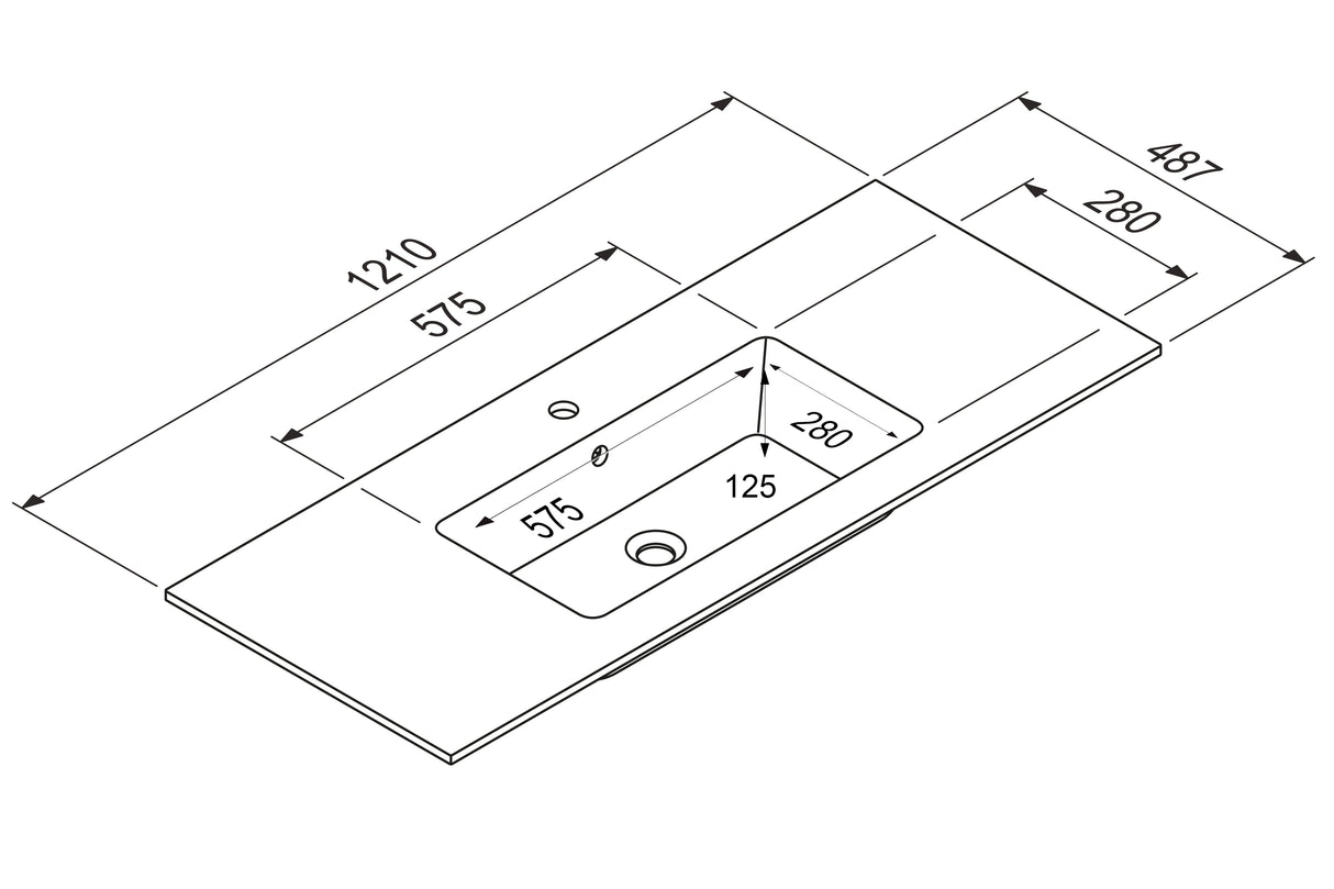 "Madrid" Badmöbel Set mit Flächenspiegel 120 cm
