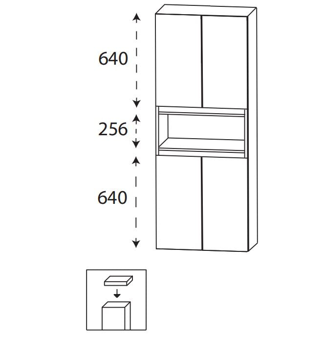 Hochschrank 60 cm breit HNA0260TG