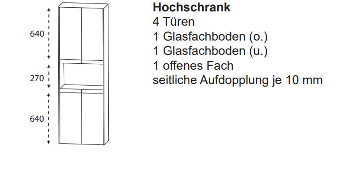 Hochschrank 62cm breit - New Xpression