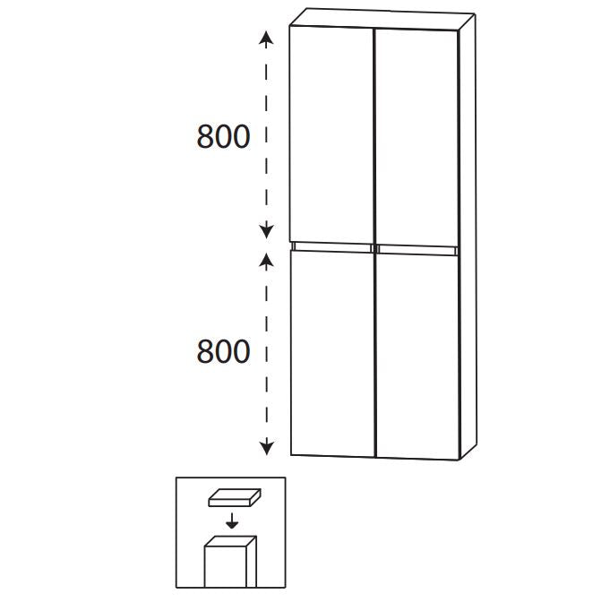 Hochschrank 60 cm breit HNA0360TG