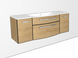 Mineralguss Waschtisch "Linea" in weiss & WT-Unterschrank 130cm