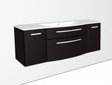 Mineralguss Waschtisch "Linea" in weiss & WT-Unterschrank 130cm