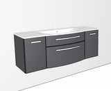 Mineralguss Waschtisch "Linea" in weiss & WT-Unterschrank 130cm