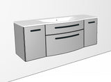 Mineralguss Waschtisch "Linea" in weiss & WT-Unterschrank 130cm