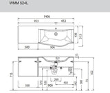 evermite Waschtisch "Swing" in weiss & WT-Unterschrank 140cm