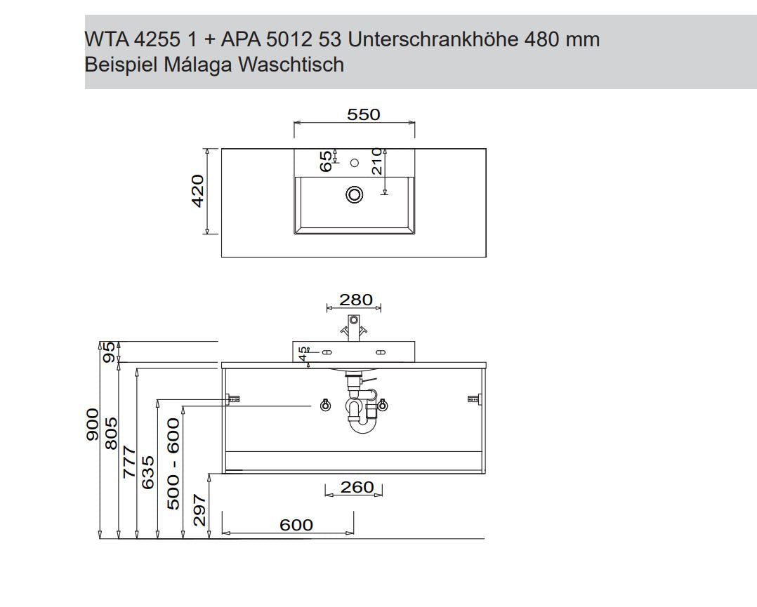 "Stockholm" Waschtisch Set - 120cm breit