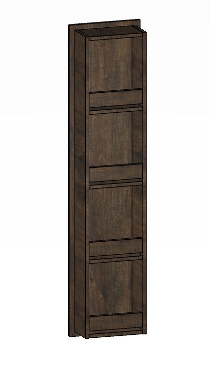 Hochschrank - Regal (30cm breit) mit Frontblenden in Korpusdekor