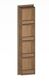 Hochschrank - Regal (30cm breit) mit Frontblenden in Korpusdekor