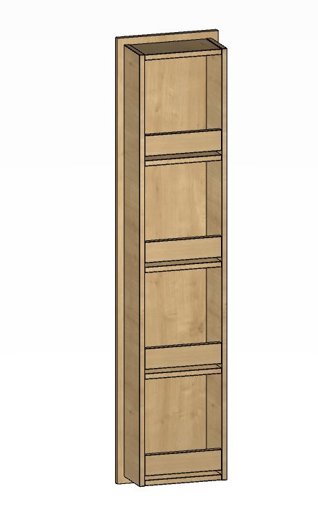 Hochschrank - Regal (30cm breit) mit Frontblenden in Korpusdekor