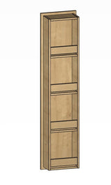 Hochschrank - Regal (30cm breit) mit Frontblenden in Korpusdekor