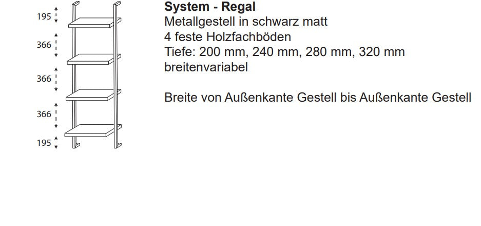 Systemregal - breitenvariabel