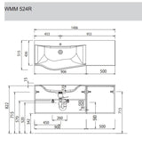 evermite Waschtisch "Swing" in weiss & WT-Unterschrank 140cm