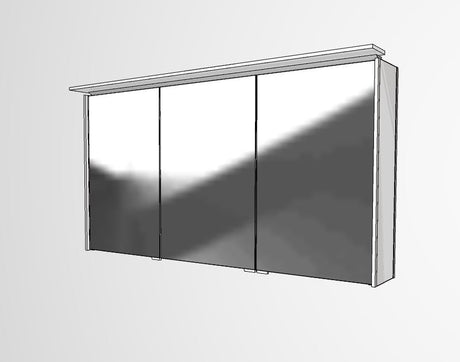 "New XP" Spiegelschrank Set (62cm, 92cm, 122cm breite) mit LED Aufbauleuchte in chrom matt