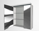 "New XP" Spiegelschrank Set (62cm, 92cm, 122cm breite) mit LED Aufbauleuchte in schwarz matt