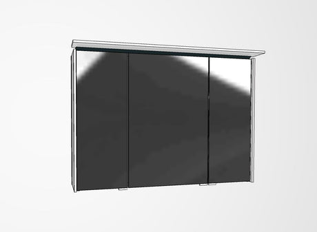 "New XP" Spiegelschrank Set (62cm, 92cm, 122cm breite) mit LED Aufbauleuchte in schwarz matt