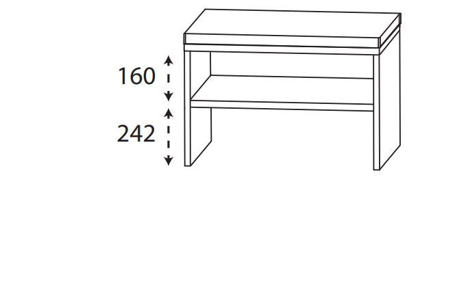 Sitzbank 60cm breit mit Sitzkissen in creme-weiß