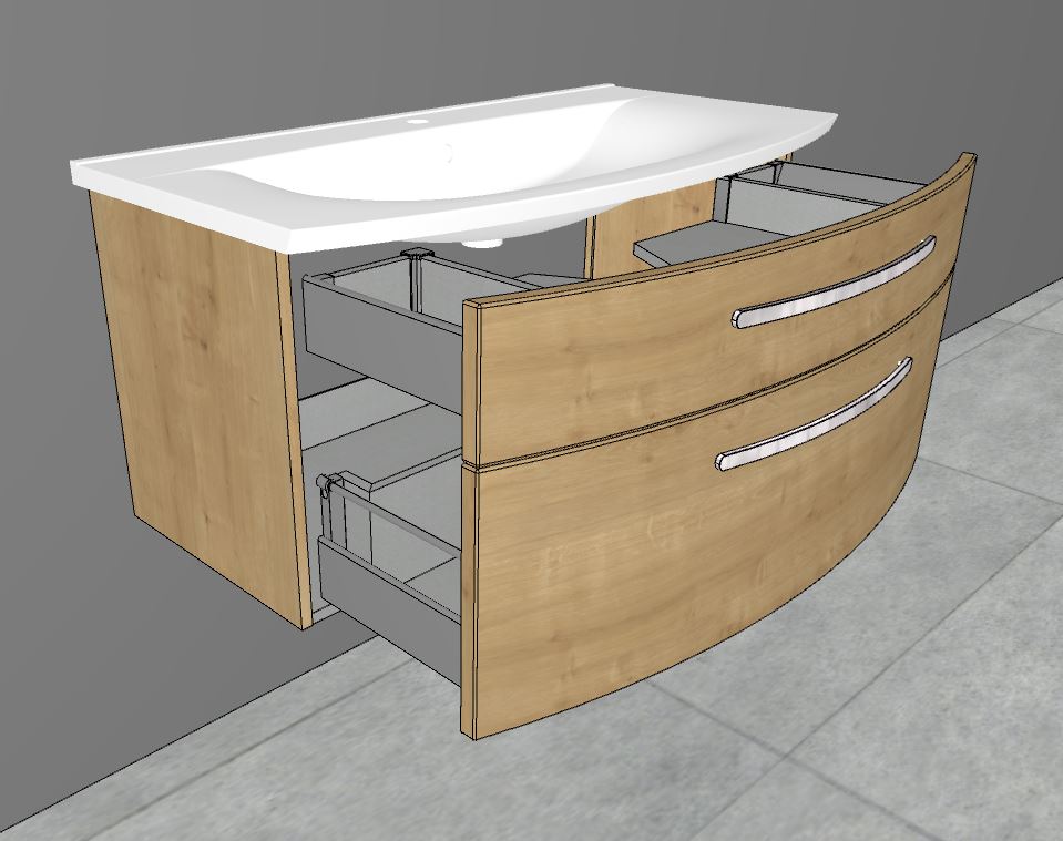 "Speed" Keramik Waschtisch weiss & WT-Unterschrank 60, 80, 100, 120 cm
