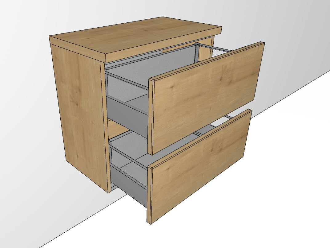 Unterschrank UNA4360TG mit 2 Auszügen 60 cm breit