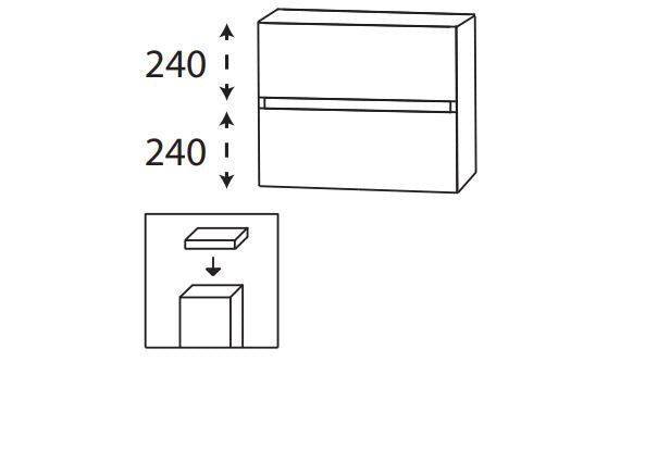 Unterschrank UNA4360TG mit 2 Auszügen 60 cm breit